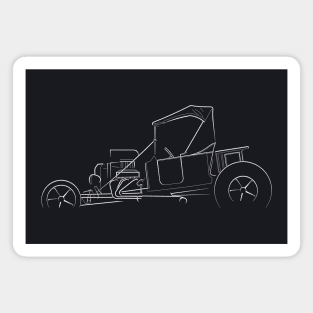 Ford T Bucket / Model T - profile Stencil, white Magnet